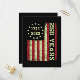250 Anniversary Usa Flag Invitation Postcard