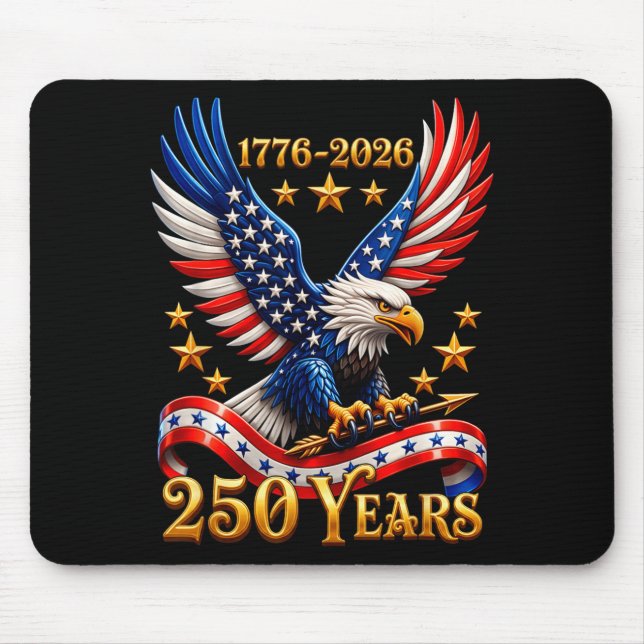 250 Anniversary USA Patriotic Eagle 250th 4th of Mouse Pad (Front)