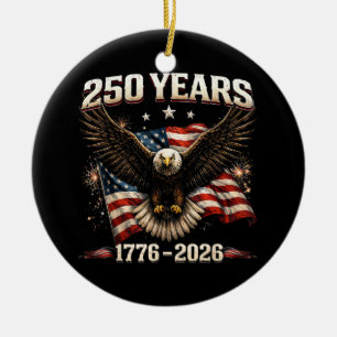 250 Anniversary USA Patriotic Eagle 250th Independ Ceramic Ornament