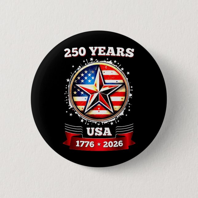 250 Anniversary USA Patriotic Star Button (Front)
