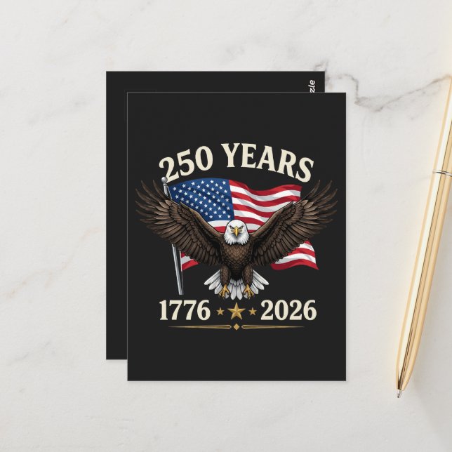 250 Anniversary USA Postcard (Front/Back In Situ)
