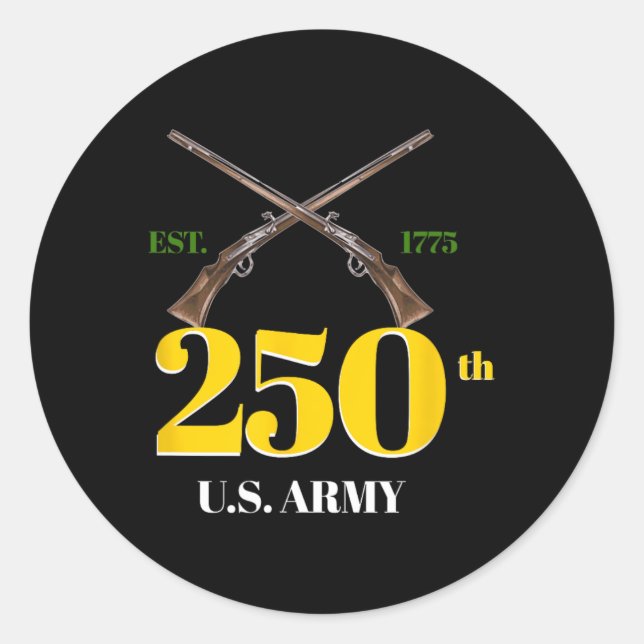 250 Army Birthday  Classic Round Sticker (Front)