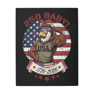 250 Baby! American Patriotic Eagle Flex 1776-2026 Metal Print