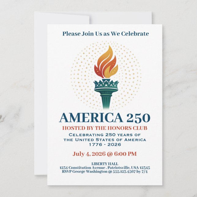 250 Birthday of the USA  Invitation (Front)