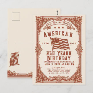 250 Birthday of the USA Postcard