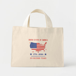 250 Blessed Years American Patriotic Mini Tote Bag