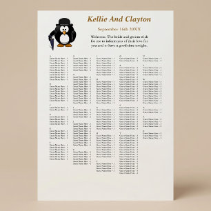 250 Funny Penguin Greeter Wedding Seating Chart Foam Board
