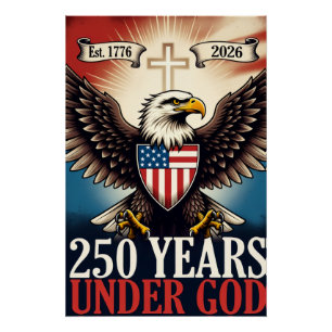 250 Independence Eagle Emblem Banner Poster