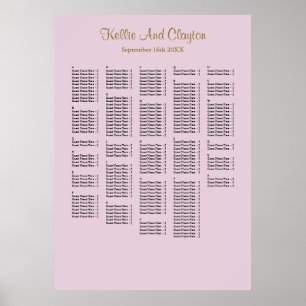 250 Purple Simple Wedding Seating Chart