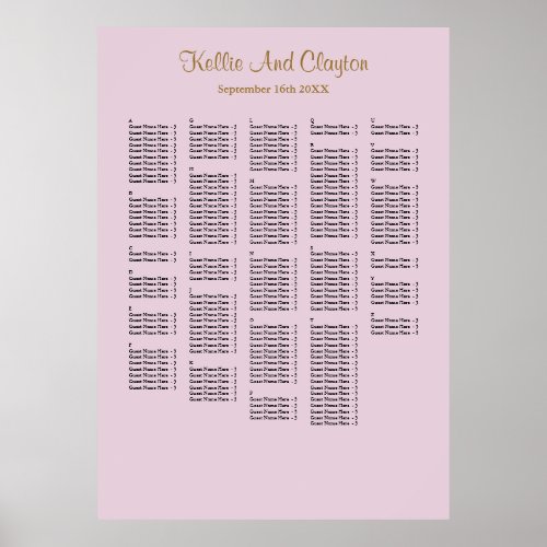 250 Purple Simple Wedding Seating Chart