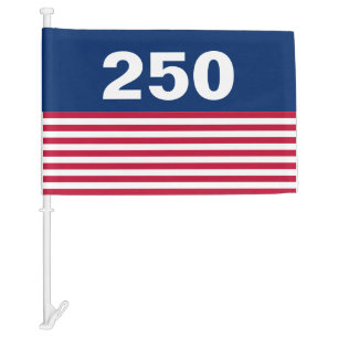 250 Red White and Blue USA Anniversary Car Flag
