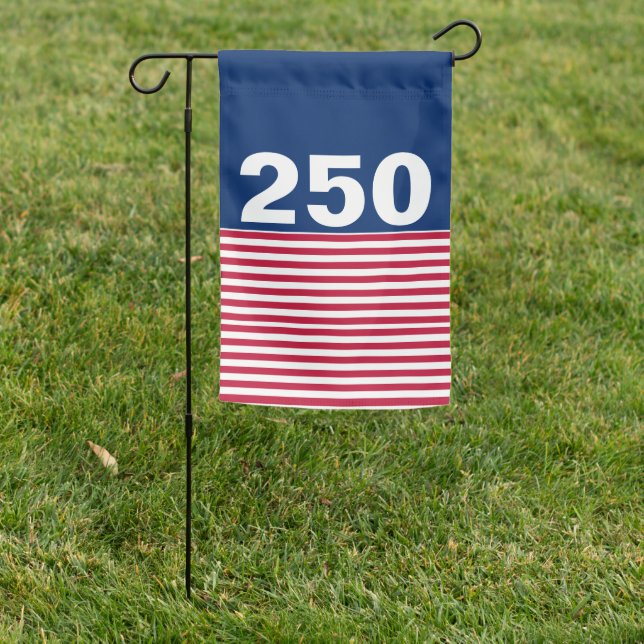 250 Red White and Blue USA Anniversary Garden Flag (In SItu)