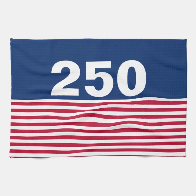 250 Red White and Blue USA Anniversary Kitchen Towel (Horizontal)