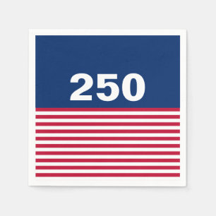 250 Red White and Blue USA Anniversary Napkins
