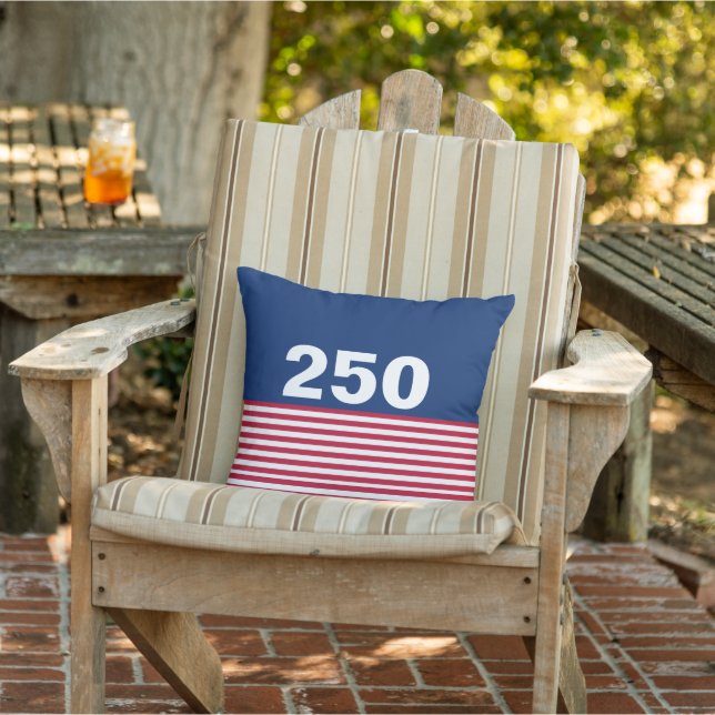 250 Red White and Blue USA Anniversary Outdoor Pillow (Chair)