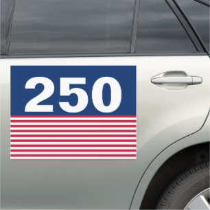 250 Red White and Blue USA Anniversary Parade Car Magnet