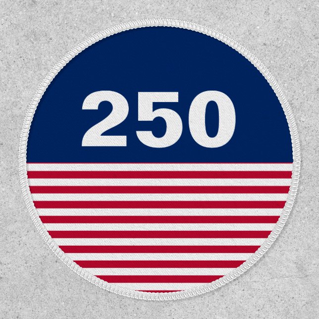 250 Red White and Blue USA Anniversary Patch (Front)