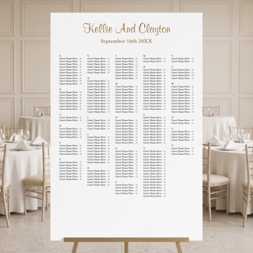 250 Simple Wedding Seating Chart Foam Board