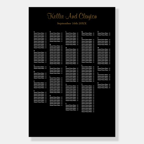 250 Simple Wedding Seating Chart Foam Board