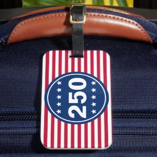 250 Stars and Stripes Red White and Blue Patriotic Luggage Tag