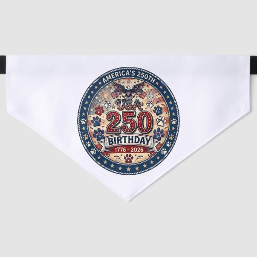 250 USA Birthday Dog Bandana Pet Bandana Collar