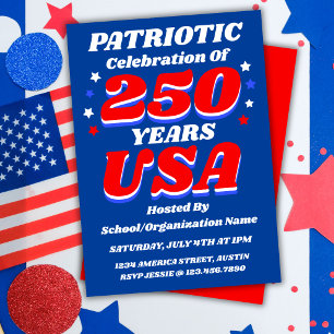 250 USA Celebration Bulk Editable Patriotic Invite