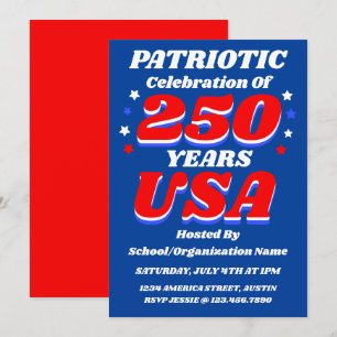 250 USA Celebration Bulk Editable Patriotic Invite