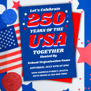 250 USA Party Customizable Patriotic Invite