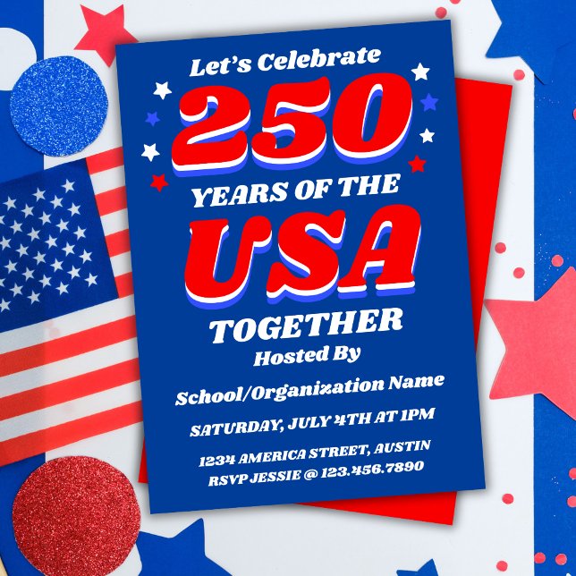 250 USA Party Customizable Patriotic Invite (Creator Uploaded)