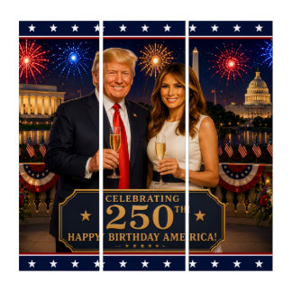 250 USA Trump Melania Semiquincentennial 1776 Triptych