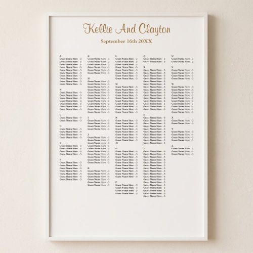 250+ White Simple Wedding Seating Chart