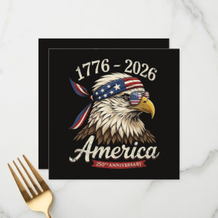 250 Year America 1776 2026 Eagle Vintage Menu