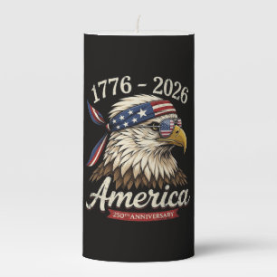 250 Year America 1776 2026 Eagle Vintage Pillar Candle
