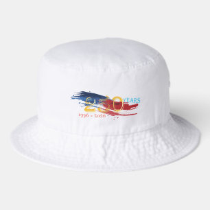 250 Year American flag brush with gold numbers Bucket Hat