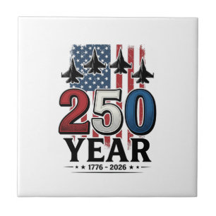 250 Year Patriotic Jet Vintage Engraving Shirt Des Ceramic Tile