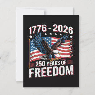 250 Years 1776 2026 250th 4th July Holiday Card