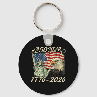 250 Years 1776 2026 250th Birthday 4th of July Keychain