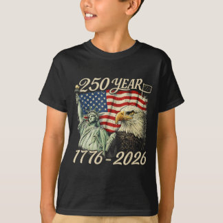 250 Years 1776 2026 250th Birthday 4th of July T-Shirt
