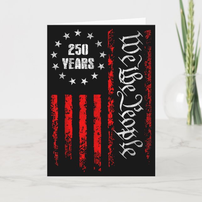 250 Years 1776-2026 250th Birthday Usa Patriotic 4 Card (Front)