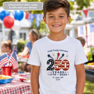 250 Years 1776-2026 Kids TShirt Independence Day