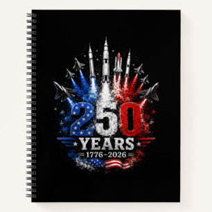 250 Years 1776–2026 Patriotic Sky Celebration Free Notebook