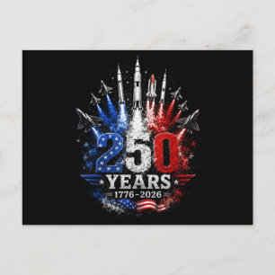 250 Years 1776–2026 Patriotic Sky Celebration Free Postcard