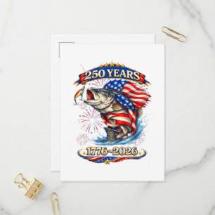 250 Years 1776-2026 Trout Fishing Invitation Postcard