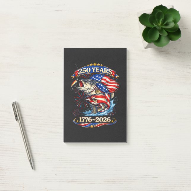 250 Years 1776-2026 Trout Fishing  Post-it Notes (Office)