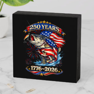 250 Years 1776-2026 Trout Fishing Wooden Box Sign