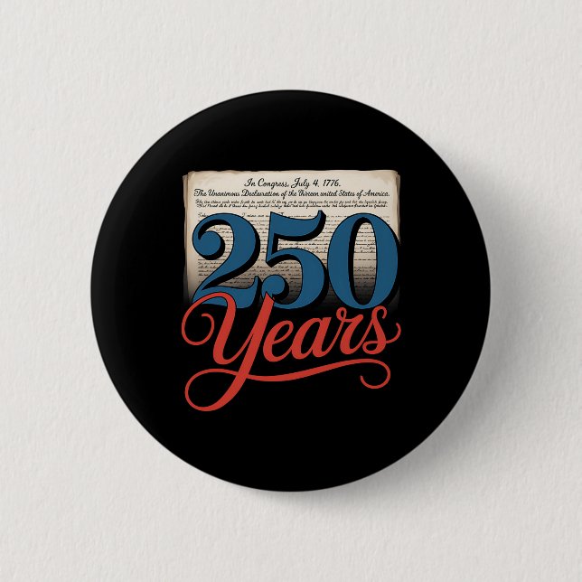 250 Years 1776 Declaration Of Independence Usa Gif Button (Front)