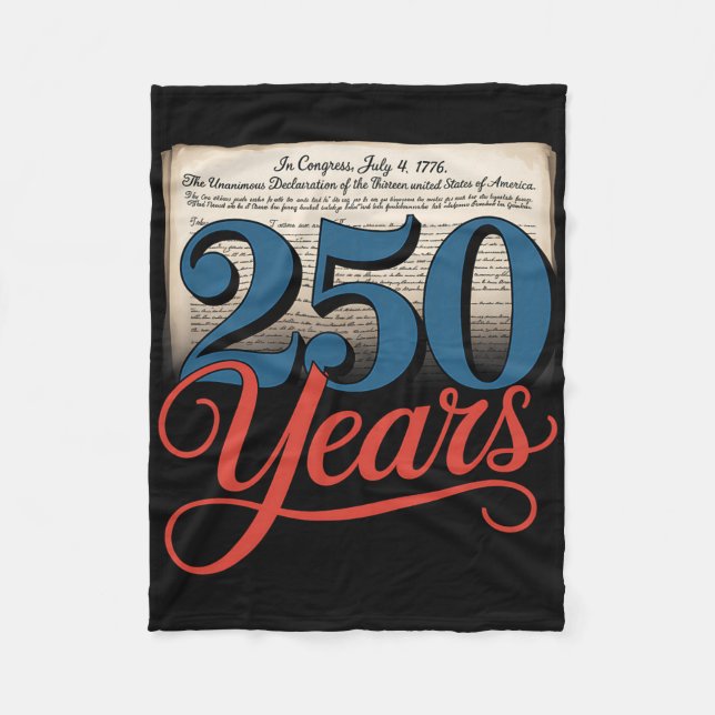 250 Years 1776 Declaration Of Independence Usa Gif Fleece Blanket (Front)