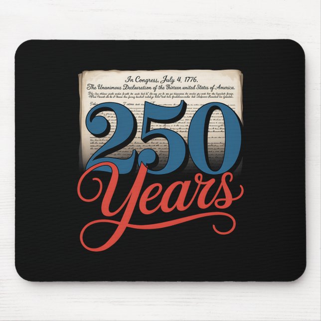 250 Years 1776 Declaration Of Independence Usa Gif Mouse Pad (Front)