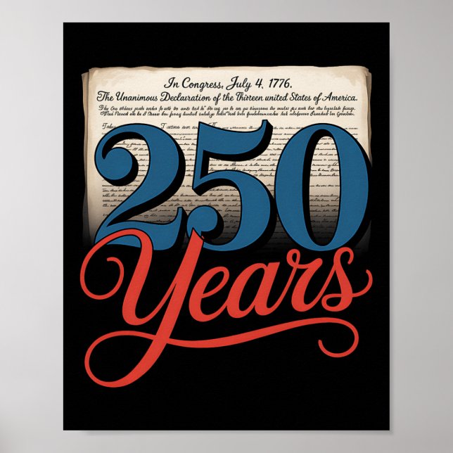 250 Years 1776 Declaration Of Independence Usa Gif Poster (Front)