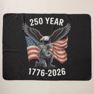 250 Years 250th Anniversary USA 4th July Sherpa Blanket